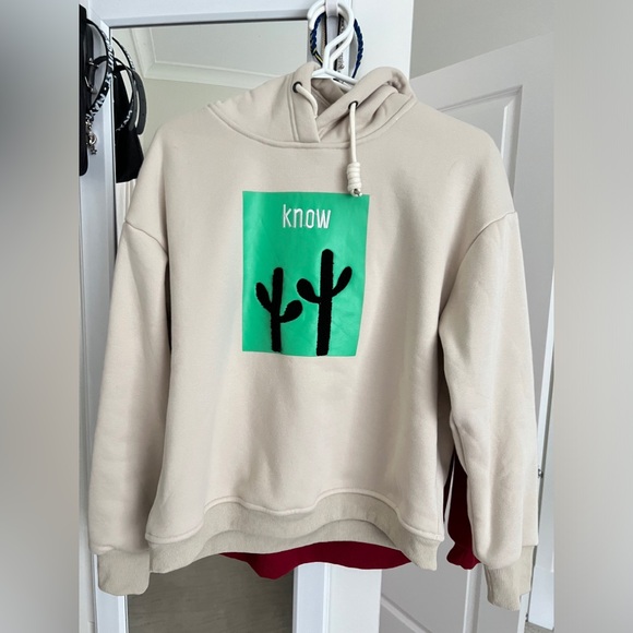 Off White Fleece Hoodie M - Picture 1 of 3